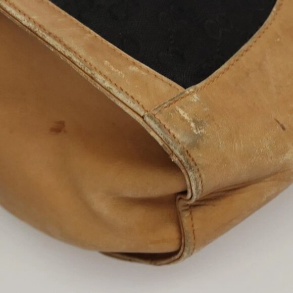 GUCCI GG Canvas Hand Bag Leather Black - Picture 9 of 16